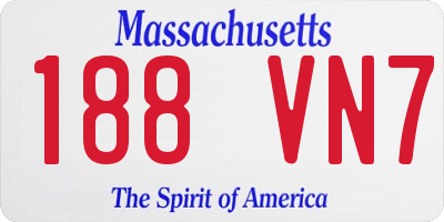 MA license plate 188VN7