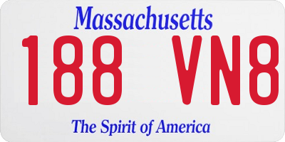 MA license plate 188VN8