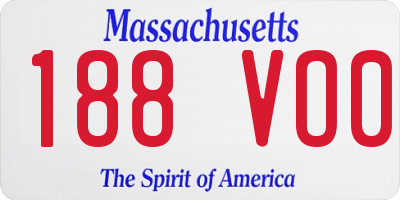 MA license plate 188VO0
