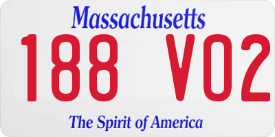 MA license plate 188VO2