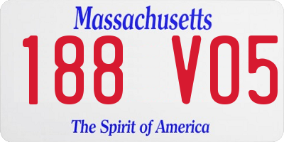 MA license plate 188VO5