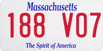 MA license plate 188VO7