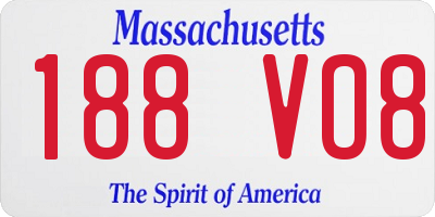 MA license plate 188VO8