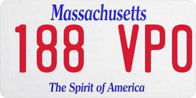 MA license plate 188VP0