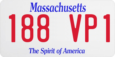 MA license plate 188VP1