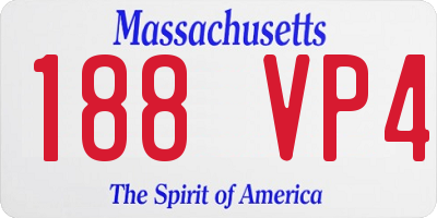 MA license plate 188VP4