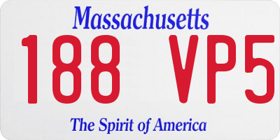 MA license plate 188VP5