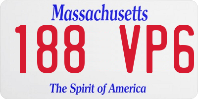 MA license plate 188VP6
