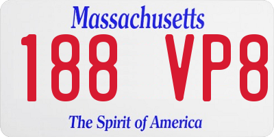 MA license plate 188VP8