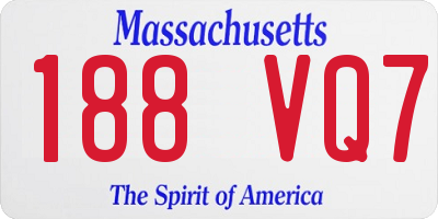 MA license plate 188VQ7