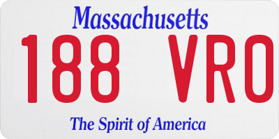 MA license plate 188VR0