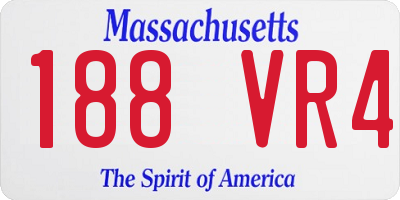 MA license plate 188VR4