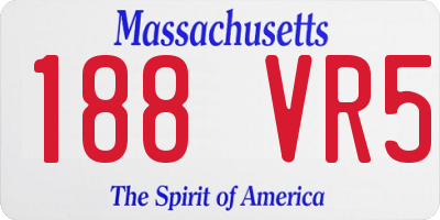 MA license plate 188VR5