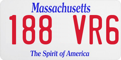 MA license plate 188VR6