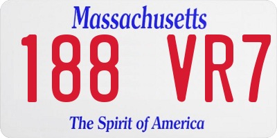 MA license plate 188VR7