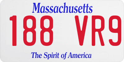 MA license plate 188VR9
