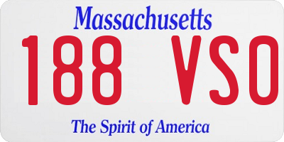 MA license plate 188VS0