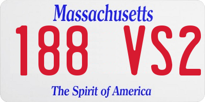 MA license plate 188VS2
