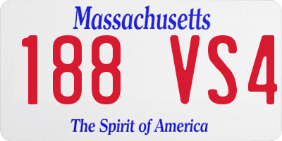 MA license plate 188VS4