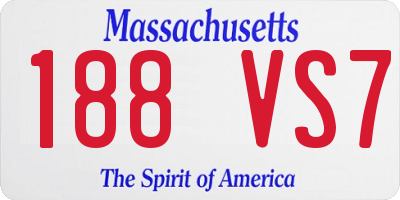 MA license plate 188VS7