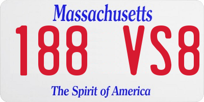 MA license plate 188VS8