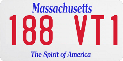 MA license plate 188VT1