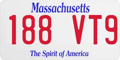 MA license plate 188VT9
