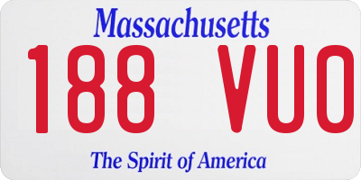 MA license plate 188VU0