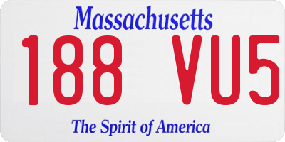 MA license plate 188VU5