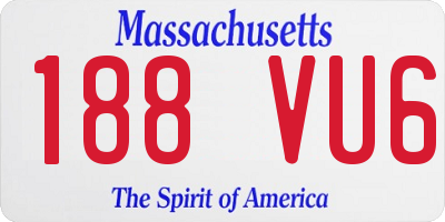 MA license plate 188VU6