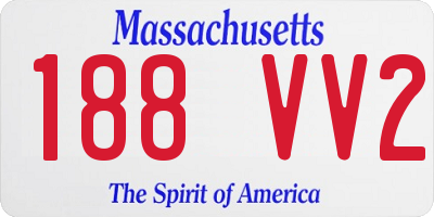 MA license plate 188VV2