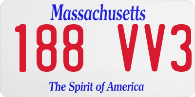 MA license plate 188VV3