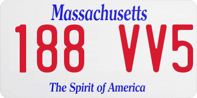 MA license plate 188VV5