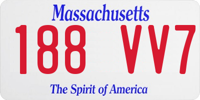 MA license plate 188VV7
