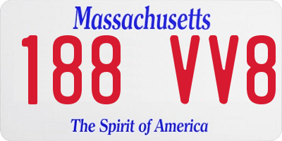 MA license plate 188VV8