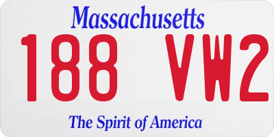MA license plate 188VW2