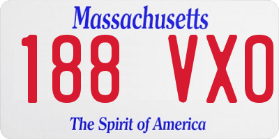 MA license plate 188VX0