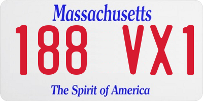MA license plate 188VX1