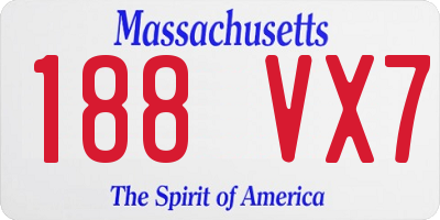 MA license plate 188VX7