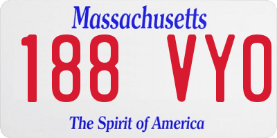 MA license plate 188VY0