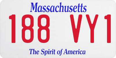MA license plate 188VY1