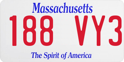 MA license plate 188VY3