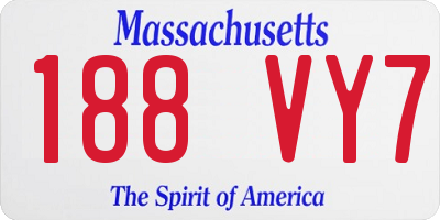 MA license plate 188VY7