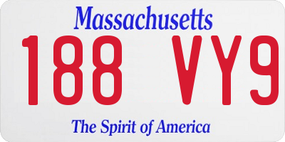 MA license plate 188VY9