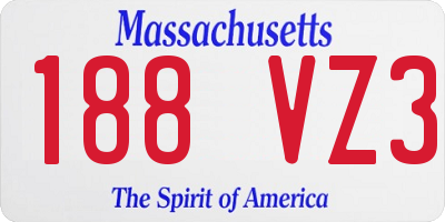 MA license plate 188VZ3