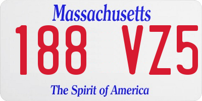 MA license plate 188VZ5