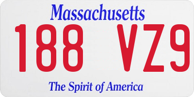 MA license plate 188VZ9