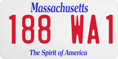 MA license plate 188WA1
