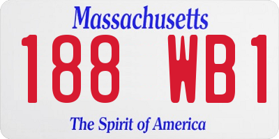 MA license plate 188WB1