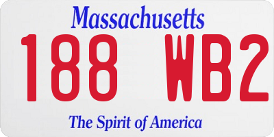 MA license plate 188WB2